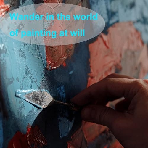 5 Piece Palette knifes Painting Knife Set Supplies for Oil, Acrylic Paint,Cake Decorating,Stainless Steel Pallet Knife Paint Knife Art Spatula for Various Types of Painting,ColorMixing,Smearing thumbnail 7