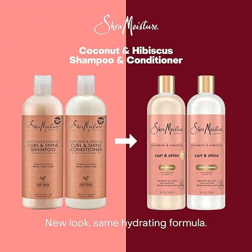 SheaMoisture Coconut & Hibiscus Curl & Shine Shampoo & Conditioner for Bouncy Curls, Frizz Control, 16 Oz Ea thumbnail 9