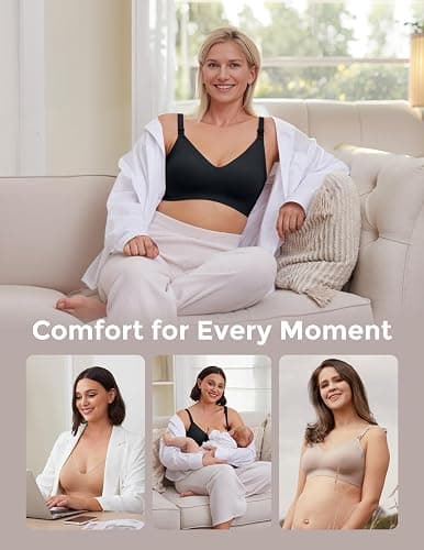 Momcozy Nursing Bras for Breastfeeding, YN21 Seamless Ultra Comfort Maternity Bra, Natural Shape, Pregnancy Sleep Bralette thumbnail 7
