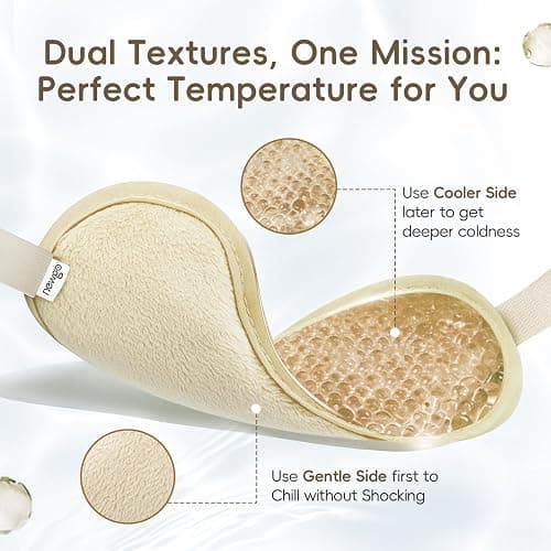 NEWGO Cooling Eye Mask for Puffy Eyes, Cold Eye Mask Eye Ice Pack for After Eyes Surgery, Tension Stress Relief, Itchy Eyes, Headaches, Dark Circles - Champane thumbnail 4