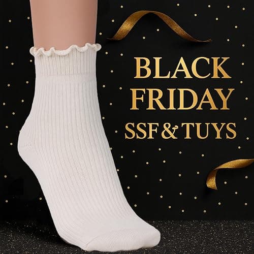 SSF&TUYS Women's Ruffle Ankle Socks – 6 Pairs Soft Cotton, Cute Frilly Trim, Breathable and Comfy for Everyday Wear thumbnail 2