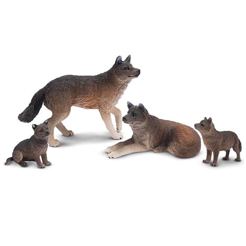 Toymany 8PCS Wolf Figures Forest Animals Toy Figurines - Realistic Jungle Zoo Animal Figurines，Educational Toy Cake Toppers Christmas Birthday Gift for Kids Boys Girls thumbnail 9
