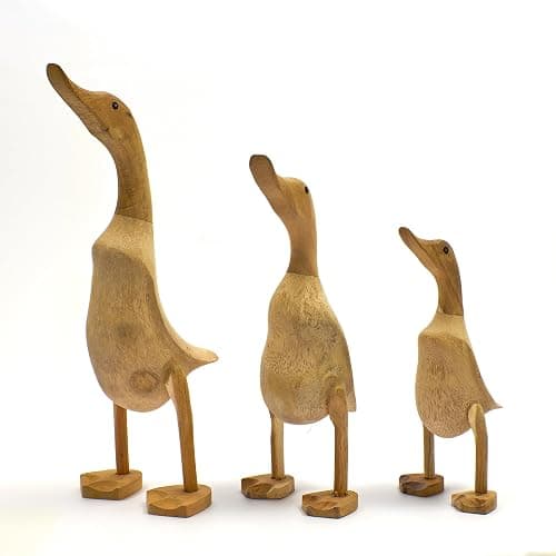 Bamboona Deko Ente aus Bambus/Holzfigur/handgefertigt/Unikat/Einzeln oder als Familie/Geschenk (Familie (Größe S, M & L)) - Image 1