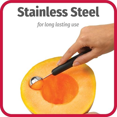 GoodCook Touch Stainless Steel 2-in-1 Melon Baller and Fruit and Veggie Corer Scoop, Silver/Black thumbnail 9