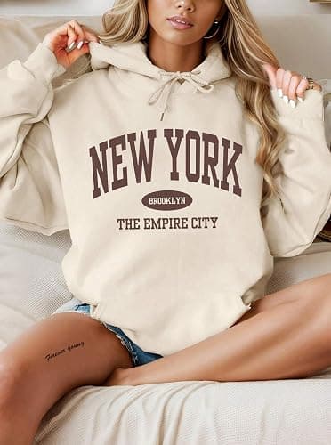 Hilinker Womens Graphic Hoodies Drawstring Long Sleeve Sweatshirt with Pocket Pullover thumbnail 6