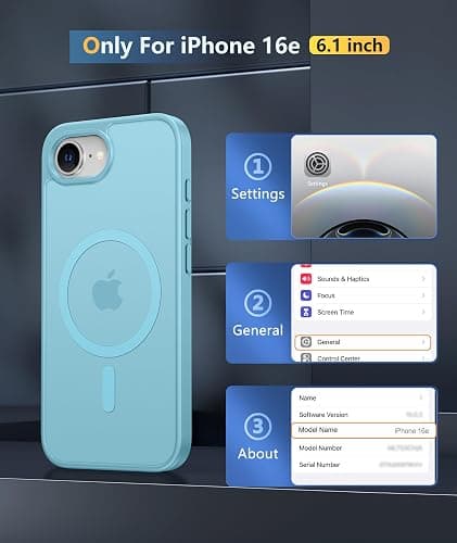 FNTCASE for iPhone 16e Case: [Compatible with Magsafe] Translucent Matte Cases with [Screen Protector] Military Grade Shockproof Protective Phone Cover - Teal thumbnail 2