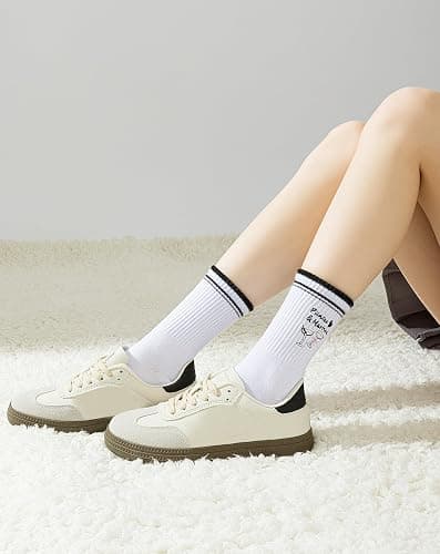 Yawlsow Pilates Grip Socks for Women Yoga Grippy Socks Cute Barre Non Skid Athletic Crew Sticky Sock Workout Hospital thumbnail 6
