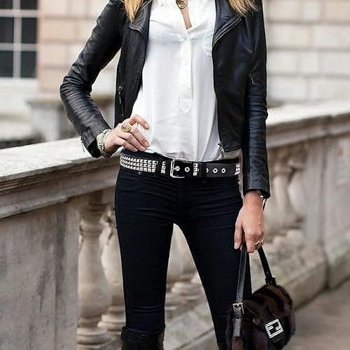 FOCAST Black Studded Belt Punk Rock Rivet Belt Grommet Threads belt with Bright Metal Pyramid for Women Men thumbnail 9