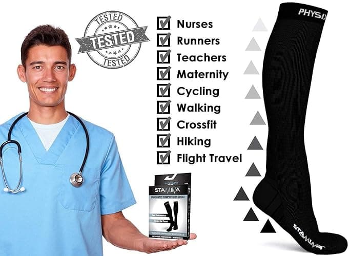 Physix Gear Compression Socks 20-30 mmHg - Men & Women - Running, Nurses, Shin Splints, Flight, Travel thumbnail 4