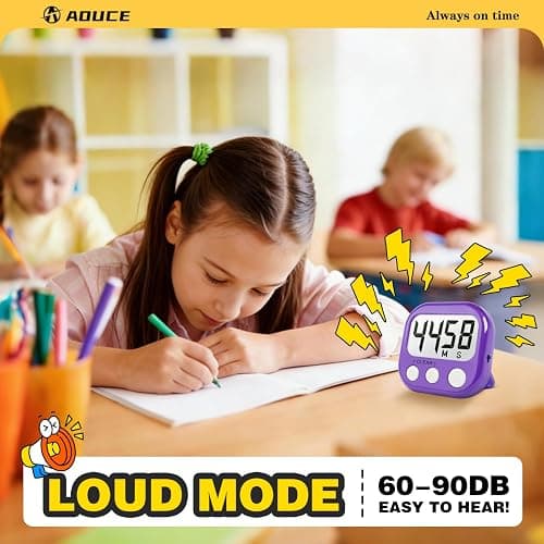 Classroom Timers for Teachers Kids Large Magnetic Digital Timer Teacher Supplies 2 Pack-Pink Purple thumbnail 3