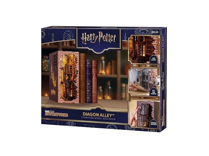 Revell Model Kit Tiny Adventures I Diagon Alley Harry Potter I 3D Miniature House I Book Nook Wooden Bookend I Birth Gift for Fans I Bookend Harry Potter thumbnail 2