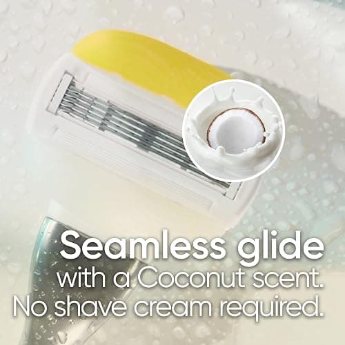 Gillette Venus Comfortglide with Olay Coconut Womens Razor Handle + Blade Refills, Silver, 2 Count thumbnail 8