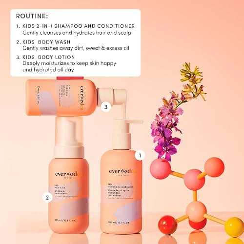 Evereden Kids Shampoo and Conditioner 2-in-1: Cool Peach, 8.5 fl oz. | Clean, Vegan, & Gentle Care for Kids | Toddler Shampoo and Conditioner for Healthy Scalp & Hair | Age 4+ thumbnail 8