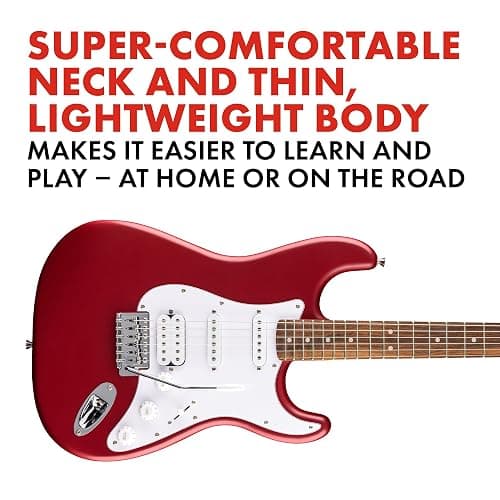 Fender Squier Debut Stratocaster HSS Beginner Electric Guitar, Dakota Red | Starter electric guitar for kids and adults, HSS pickups, 2-year warranty, free lessons included, satin finish thumbnail 3