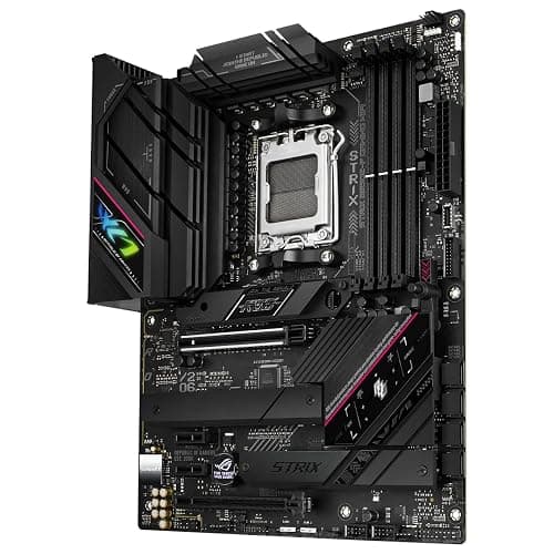 ASUS ROG Strix B650E-F Gaming WiFi AMD Ryzen AM5 ATX motherboard, 12 + 2 power stages, DDR5, three M.2 slots, PCIe 5.0, WiFi 6E, 2.5G LAN, USB 3.2 Gen 2x2 Type-C port, and Aura Sync RGB thumbnail 10