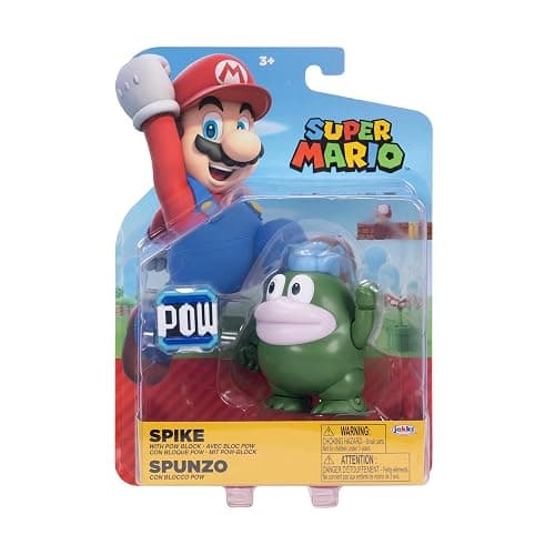 Nintendo Super Mario 4-Inch Spike Poseable Figure with Pow Block Accessory. Ages 3+ (Officially licensed) thumbnail 6