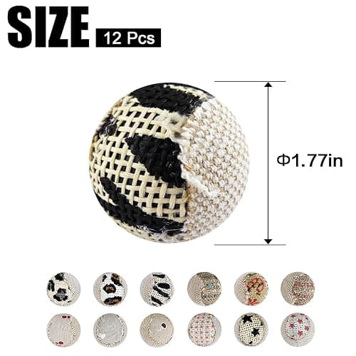 TTcat Canvas Cat Toys Balls Interactive Toys for Indoor Cats and Kitten,12 Pack. thumbnail 2