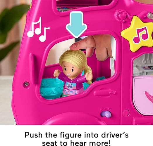 Fisher-Price Little People Toddler Toy Barbie Dreamcamper RV Playset with Music Lights & Figures for Pretend Play Kids Ages 18+ Months thumbnail 4
