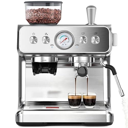 COWSAR 20 Bar Espresso Machine with Grinder & Milk Frother Steam Wand, 58mm Expresso Coffee machines, Commercial Stainless Steel Coffee Maker for Cappuccino and Latte, Perfect for Home Café-Pro - Image 1