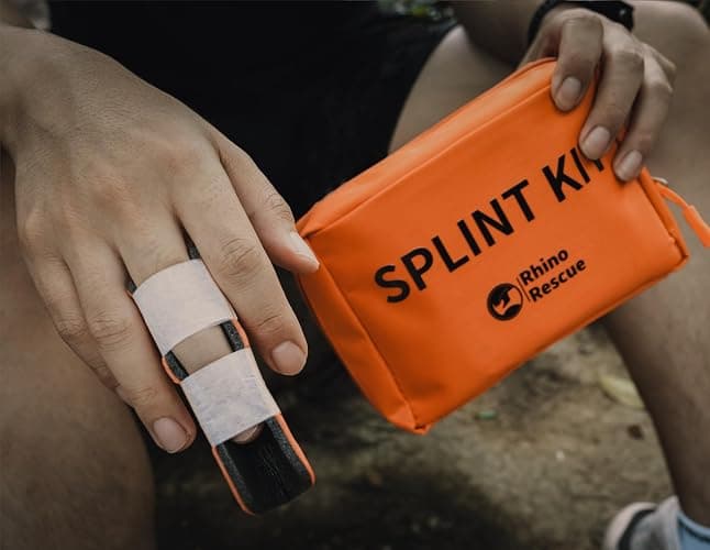 RHINO RESCUE First Aid Splint 36" X 4.3" Orange-Gray, Keep Bones in Position (4, Splint Bundle) - Bundle thumbnail 5