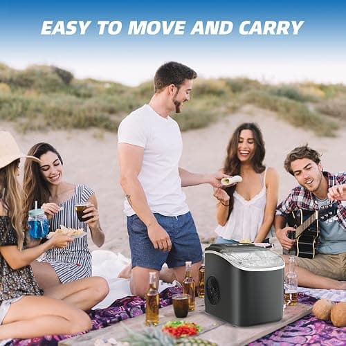 DollarDash 26LBS Per Day Portable Countertop Ice Maker, Self-Cleaning 2 Sizes of Bullet Ice Machine with Scoop and Basket, 9 Cubes in 6 min,Ideal for Home/Kitchen/Bar/Camping (Home, 26.5LBS/Day) thumbnail 7