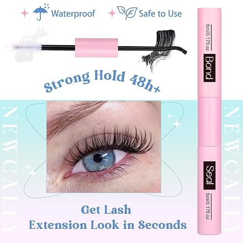 Lash Clusters Kit Wispy Natural Cluster Eyelash Extension Kit DIY Lash Extension Kit C-curly 10-16MM Eyelash Clusters Volume Individual Lashes Kit by Newcally thumbnail 5