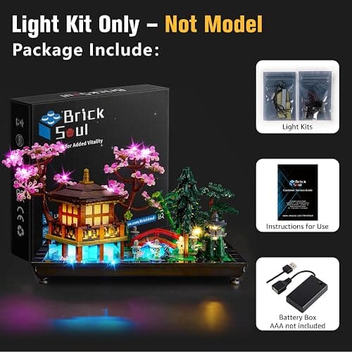 BrickSoul LED Light Up Kit Compatible with Lego Tranquil Garden 10315 Building Set, Upgrade Design Lighting Accessories for Detailed Japanese Zen Garden, Gift for Lego Fans, Not Included 10315 Model thumbnail 2
