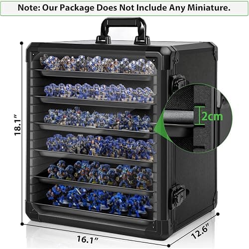 WELIDAY Miniatures Storage Case Miniatures Transport Case Aluminum Alloy Frame with Lock (Large Size) thumbnail 2