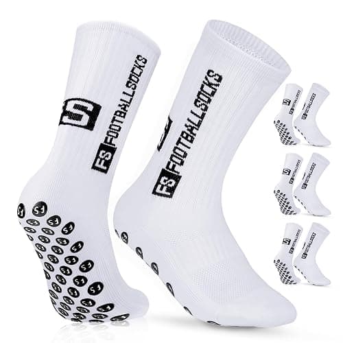 Grip Socks Soccer 3 Pairs Non Slip Sport Socks for Men & Youth, Yoga Socks for Women, Size CA 5-8 8-11 Football Socks - Image 1