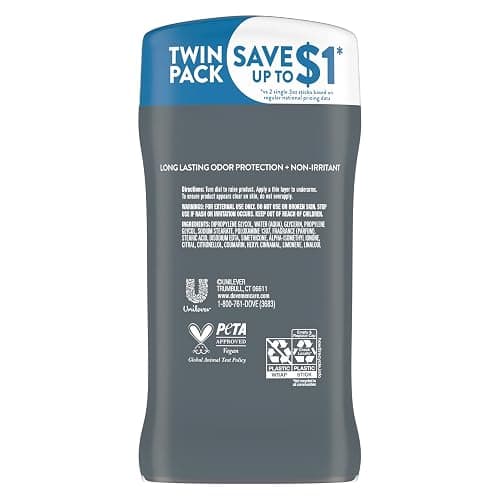 Dove Men+Care Deodorant Stick for Men Clean Comfort Pack of 2 Aluminum Free 72-Hour Odor Protection Mens Deodorant with 1/4 Moisturizing Cream 3 oz thumbnail 2