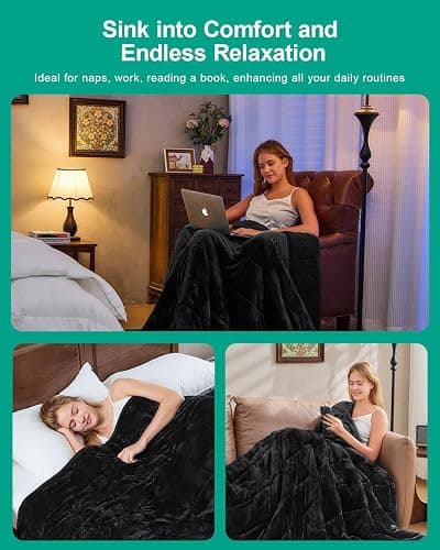 Super Fuzzy Soft Sherpa Fleece Weighted Blanket, 15 lbs Dual Sided Fluffy Heavy Weighted Blankets for Adults - No Bunching with Double Layers of Soft Inner Lining (60"x 80", 15 Pounds) thumbnail 5