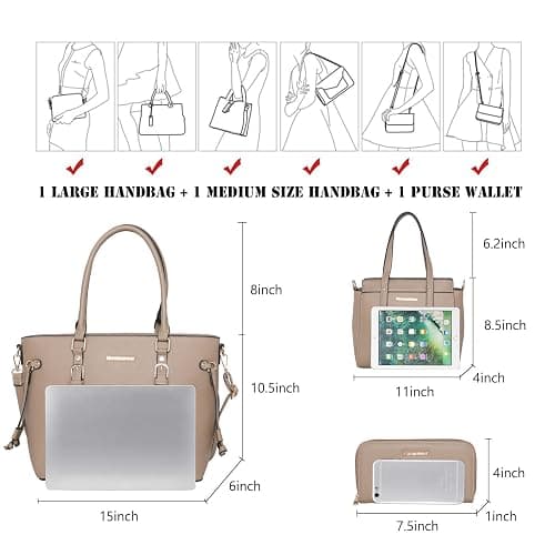 Montana West 3PCS Purses for Women Tote Bag and Wallet Set Shoulder Satchel Handbags thumbnail 4