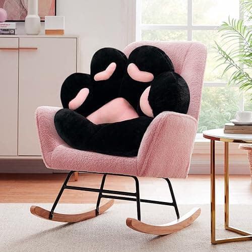 MOONBEEKI Cat Paw Cushion Chair Comfy Kawaii Plush Seat Cushions Shape Lazy Pillow for Gamer Chair 28"x 24" Cozy Floor Cute Seat Kawaii for Girl Worker Gift, Dining Room Bedroom Decorate Black thumbnail 8