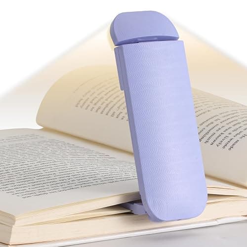 HEMONNKAM Reading Light, Rechargeable Clip-On Book Light for Bed at Night | Eye Caring 3 Color Temperatures & 5 Brightness Levels, Night Use for Bed, Reading at Night in Bed, Long Lasting, Purple - Image 1