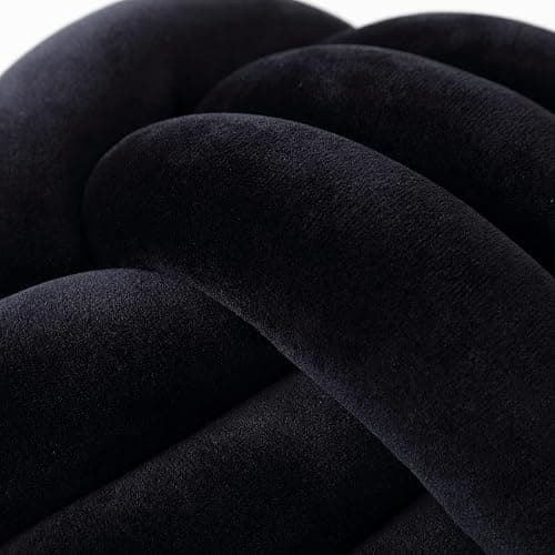 Petrella Knot Pillow Throw Pillows Ball Round Cute Throw Pillows Home Decor Cushion Decorative Aesthetic Spandex,Black 11inch thumbnail 3