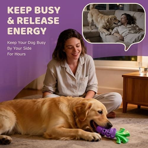 Frienhund Indestructible Dog Toys for Aggressive Chewers: Heavy Duty Milk-Flavored Chew Toy for Medium & Large Dogs 20–70 lb, Dental Teeth Cleaning, Long-Lasting Enrichment Toys(Purple) thumbnail 5