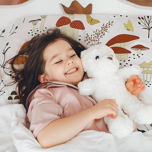 MUSOLEI Mushroom Bedding Set, Full, 3Pc, Deep Pocket, Cottagecore, for Kids, 03, Polyester Microfiber, Breathable, Fade Resistant, 54x75in, Includes Fitted Sheet & 2 Pillowcases thumbnail 2