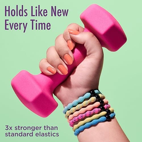 Goody Ouchless Forever Hair Elastics, 10 Ct, Brown & Black, 6MM, Damage-Free, 3X Stronger Ties, Retainable Shape, 16 Strand Inner Core, Styling Accessories for Women & Men, All Hair Types thumbnail 4