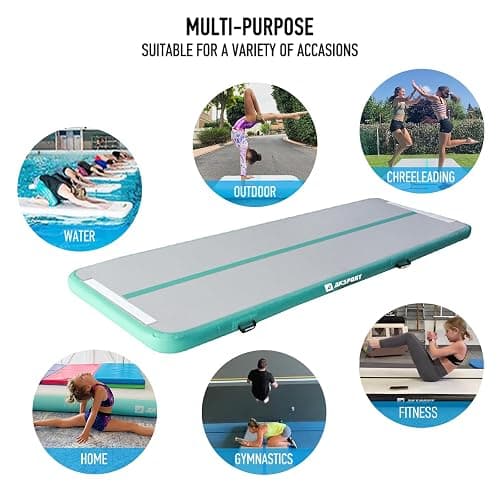 AKSPORT Gymnastics Air Mat Tumble Track Tumbling Mat Inflatable Floor Mats with Air Pump for Home Use/Tumble/Gym/Training/Cheerleading/Parkour/Beach/Park/Water thumbnail 6