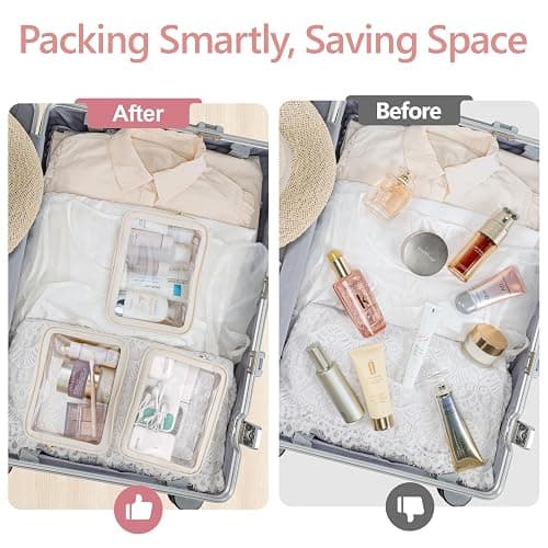 PACKISM Clear Makeup Bag - Upgrade Color-Edged TSA Approved Toiletry Bag, Clear Toiletry Bags For Traveling Fits Various Storage Needs, 3 Medium & 1 Large 1 Meidum thumbnail 8