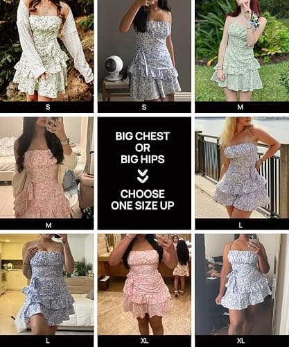 Narecte Summer Dresses for Women,Tie Halter Mini Dress,Floral Print Short Dress,Ruffle Trim Casual Dresses thumbnail 7