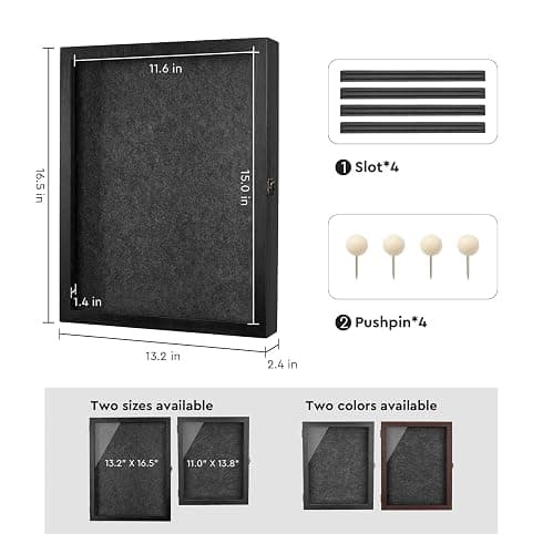 Large Jersey Frame Display Case, Black Shadow Box Frame 13X17 with Slot, for Graduation/Pet/Medal/Coin/Wedding Keepsakes, Anniversary/Birthday/Bridal/Engagement/Wedding Registry/House Warming Gifts thumbnail 3