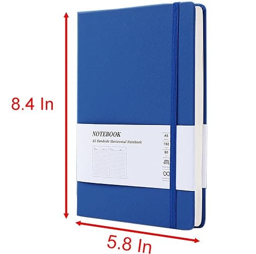 YIKANGHENG Hardcover Journal Notebook, 1 Pcs A5 PU Leather Cover With Bandage 96 Sheets (192 Pages) 9 mm Ruled Diary Notebooks (blue) thumbnail 2