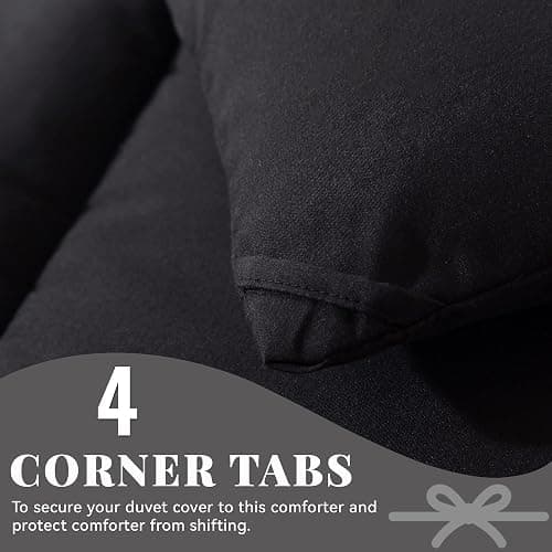 Cosybay Down Alternative Comforter (Black, Full) - All Season Soft Quilted Full Size Bed Comforter - Duvet Insert with Corner Tabs - Winter Summer Warm Fluffy, 82x86 inches thumbnail 5