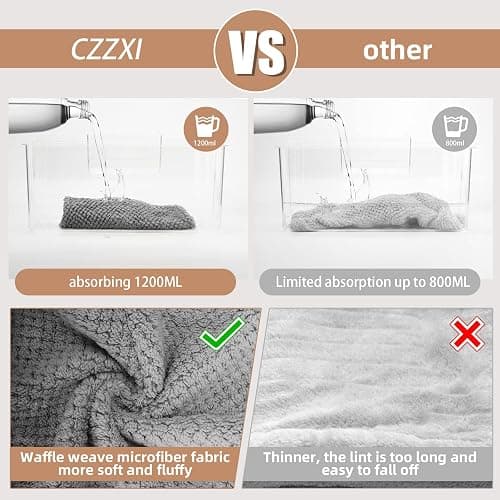 CZZXI 3 PCS Microfiber Hair Towel, Hair Wraps for Women Wet Hair, Fast Drying Hair Turban, Anti Frizz Head Towels Wrap for Curly Hair (Beige, Khaki, Grey) thumbnail 3