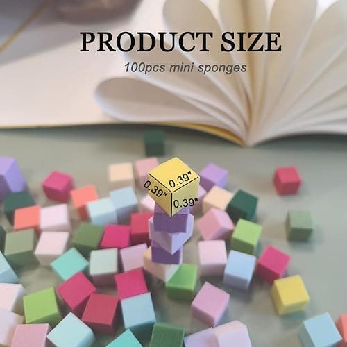 100PCS Nail Sponges for Ombre with Pick Up Pen – Ombre Nail Sponge Tool for Gel Polish Korean Nail Supplies for Ombre Nails Art Tools - Mini Sponges for DIY Manicure Gradient Designs (White) thumbnail 5