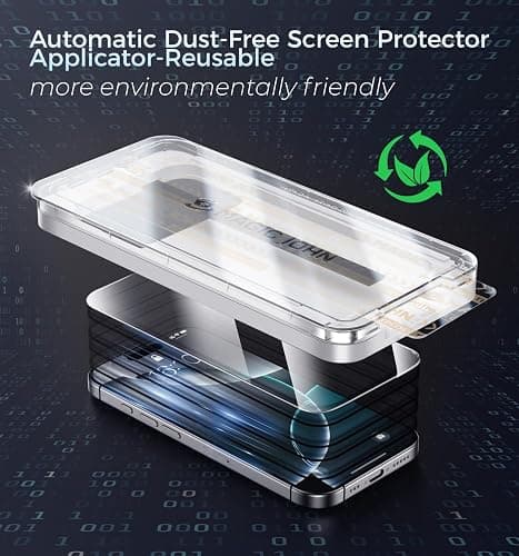 MAGIC JOHN 3rd Gen Upgraded for iPhone 16ProMax Privacy Screen Protector 6.9 Inch,25°Anti-Spy Screen,Shockproof Tempered Glass,Auto Dust-Removal,Bubble Free,Easy Installation,2 Pack thumbnail 7