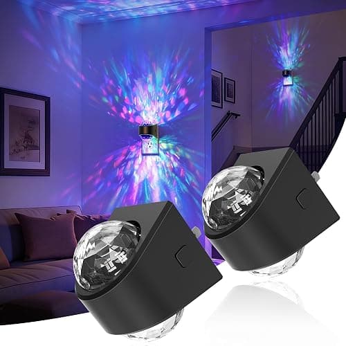 JandCase Night Lights Plug into Wall,2 Pack Star Projector RGB Night Light with 9 Color Change, Automatic Galaxy Nightlight Plug in with Light Sensor for Bathroom Hallway Room Decor - Image 1