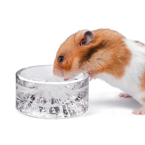 Niteangel Hamster Feeding & Water Bowl: - Mount Fuji Series Glass Drinking Bowls for Dwarf Syrian Hamsters Gerbils Mice Rats or Other Similar-Sized Small Pets (White, 50 ml) - Image 1