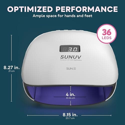 SUNUV UV LED Nail Lamp, UV Light for Nails Compatible with All Gel Polish, 36 LEDs with 4 Timer Settings, LCD Display for Home Salon SUN4 Black thumbnail 4